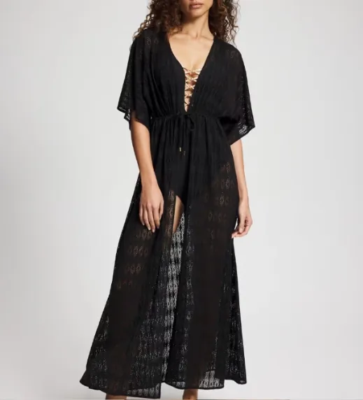 Sunkissed Crochet Open Front Caftan