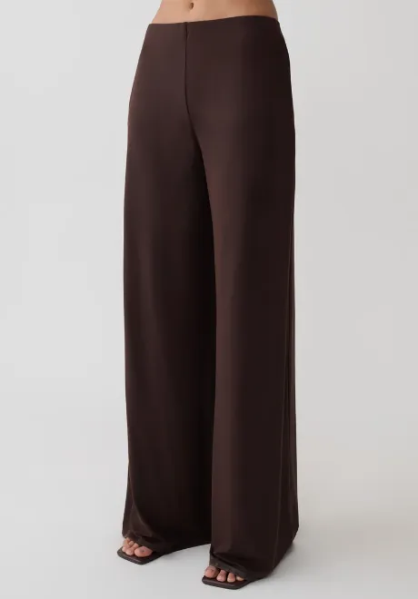 Krysh Wide Leg Peached Jersey Pants